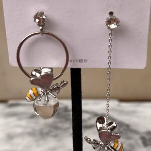 Crystal Honeybee Earrings with crystal ball